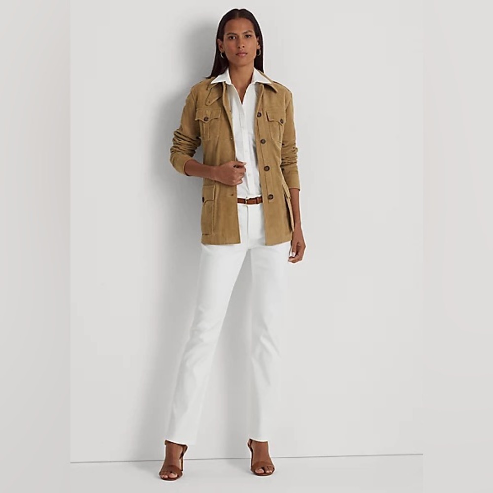 Lauren Ralph Lauren White Mid-Rise Straight Jean